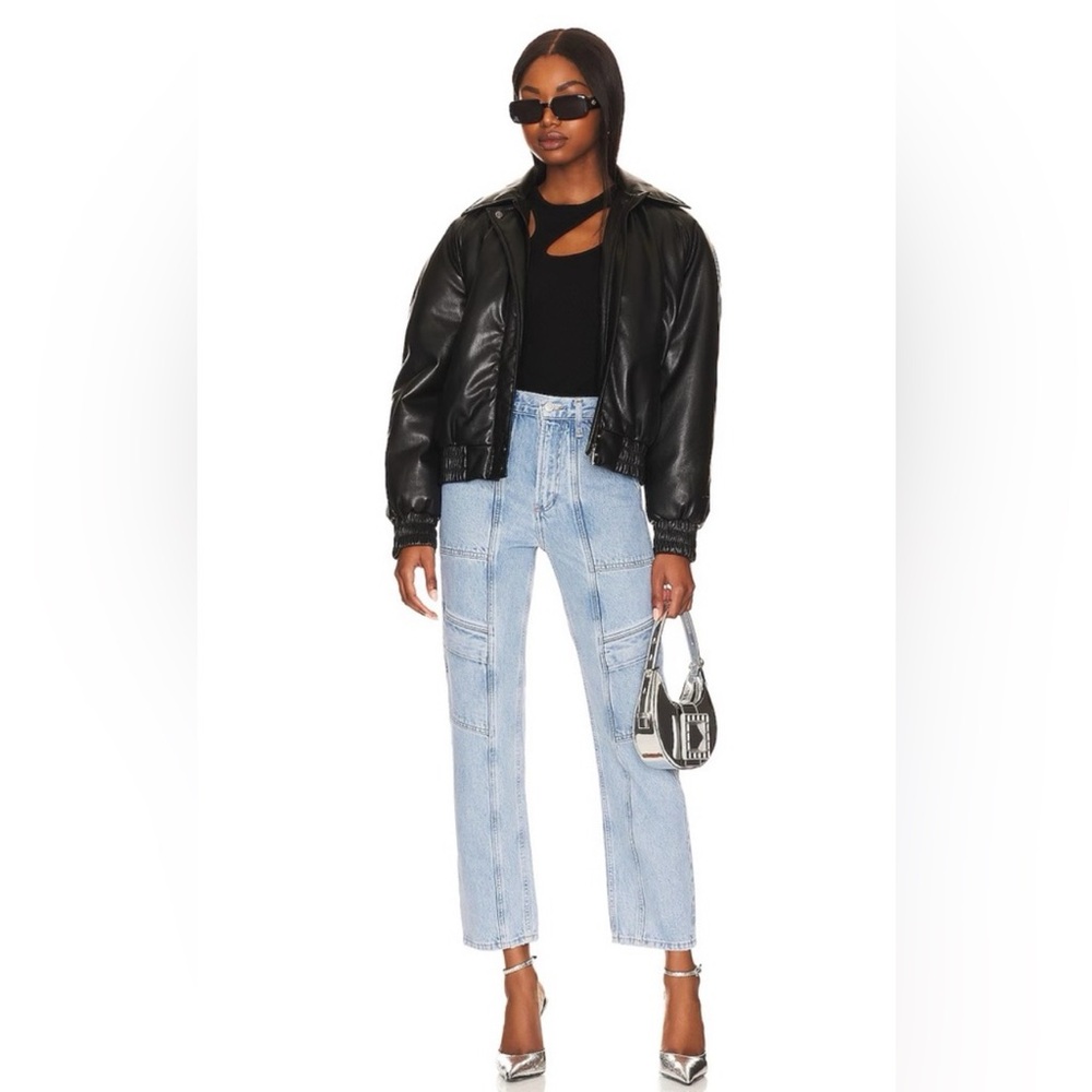 Agolde Light Wash Straight Leg Patchwork Jeans